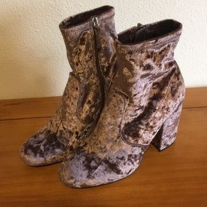 Steve Madden Purple Velvet Booties